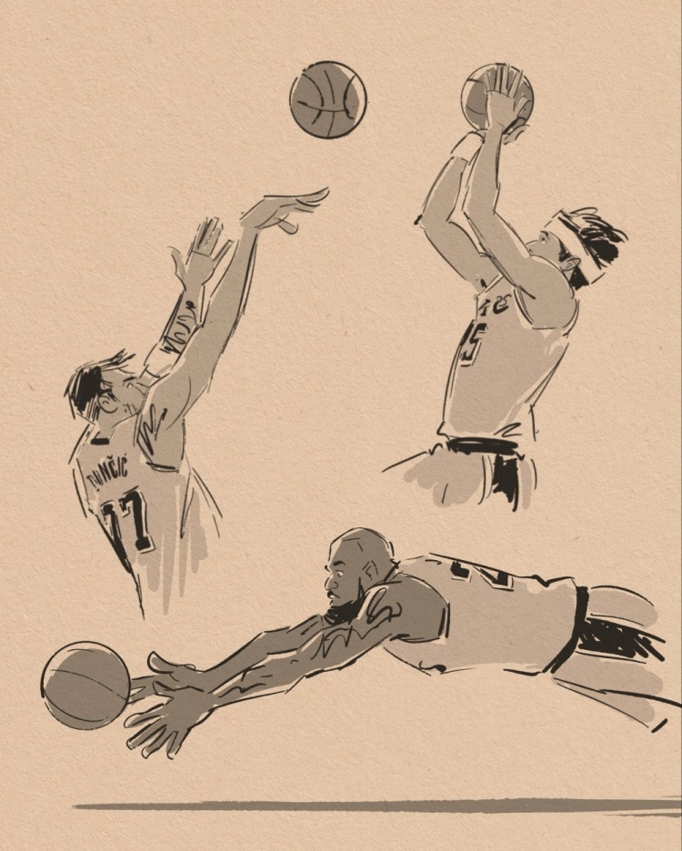 2026世界杯手机观看-壁纸请收藏！美漫画家晒作品 老詹鱼跃&amp;小里1+2&amp;东契奇绝平全都有